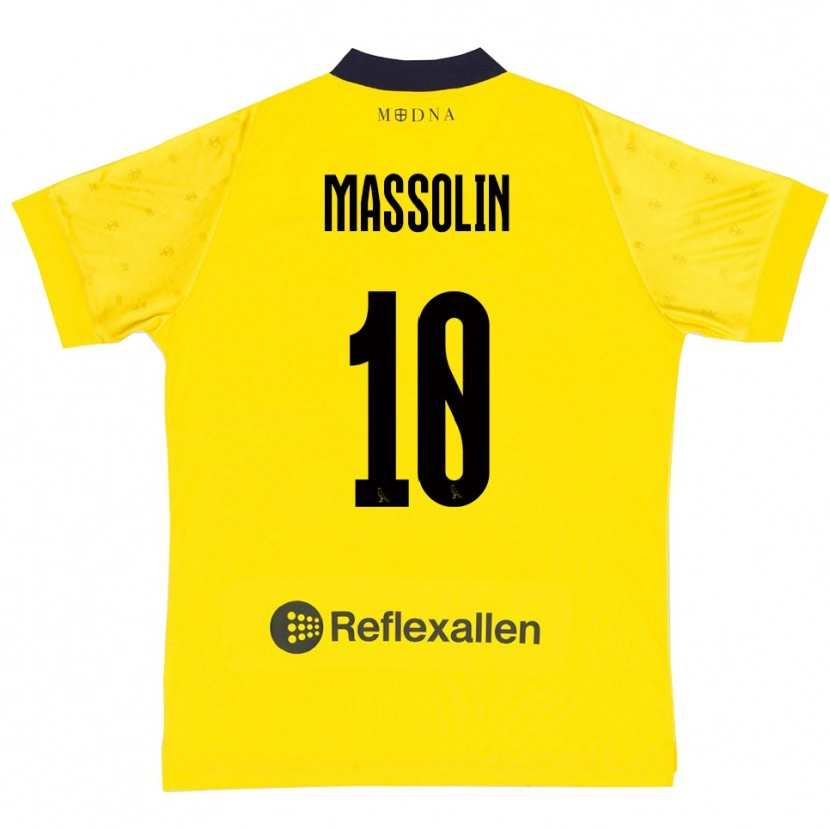 Danxen Barn Yanis Massolin #10 Gul Marinblå Hemmatröja Matchtröjor 2025/26 Tröjor T-Tröja