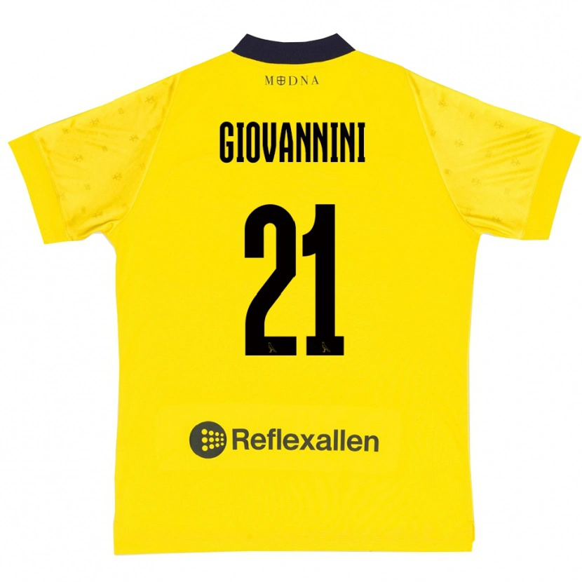 Danxen Barn Romeo Giovannini #21 Gul Marinblå Hemmatröja Matchtröjor 2025/26 Tröjor T-Tröja
