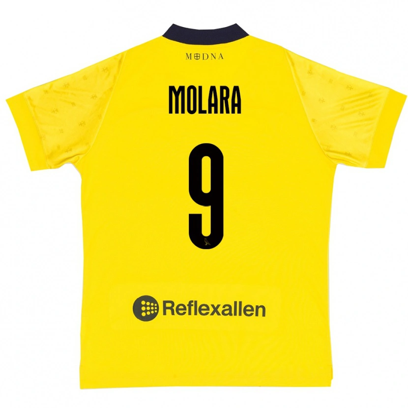 Danxen Barn Christian Molara #9 Gul Marinblå Hemmatröja Matchtröjor 2025/26 Tröjor T-Tröja