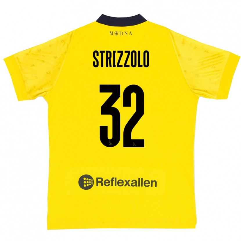 Danxen Barn Luca Strizzolo #32 Gul Marinblå Hemmatröja Matchtröjor 2025/26 Tröjor T-Tröja
