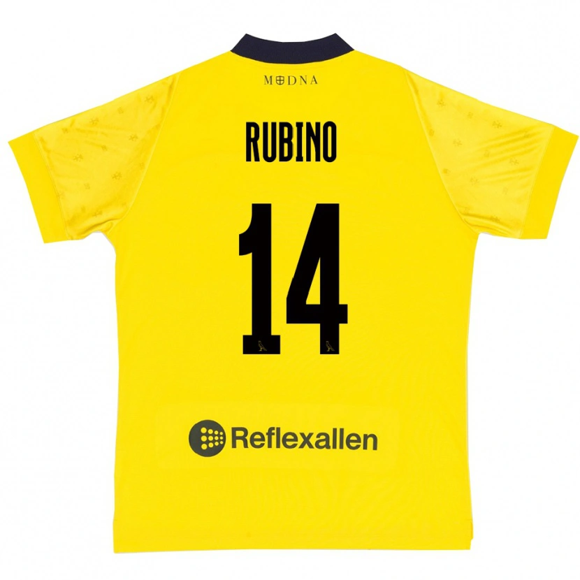 Danxen Barn Lorenzo Rubino #14 Gul Marinblå Hemmatröja Matchtröjor 2025/26 Tröjor T-Tröja