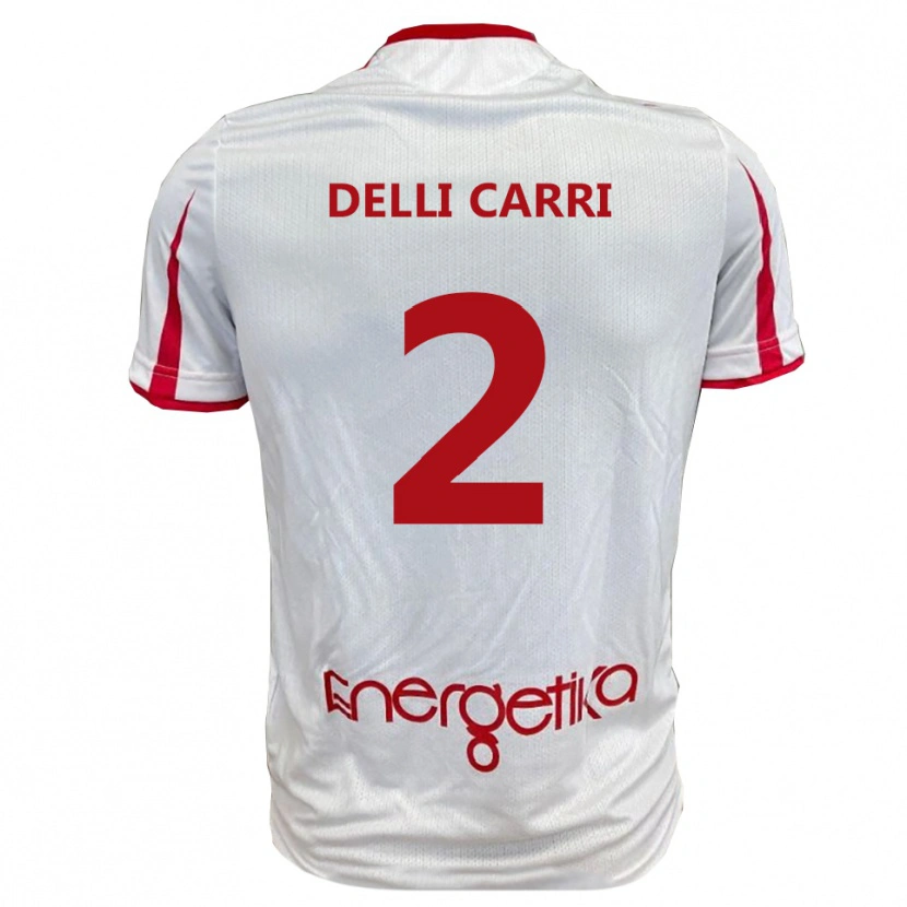Danxen Barn Filippo Delli Carri #2 Vit Röd Hemmatröja Matchtröjor 2025/26 Tröjor T-Tröja