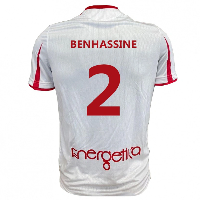 Danxen Barn Bilel Benhassine #2 Vit Röd Hemmatröja Matchtröjor 2025/26 Tröjor T-Tröja