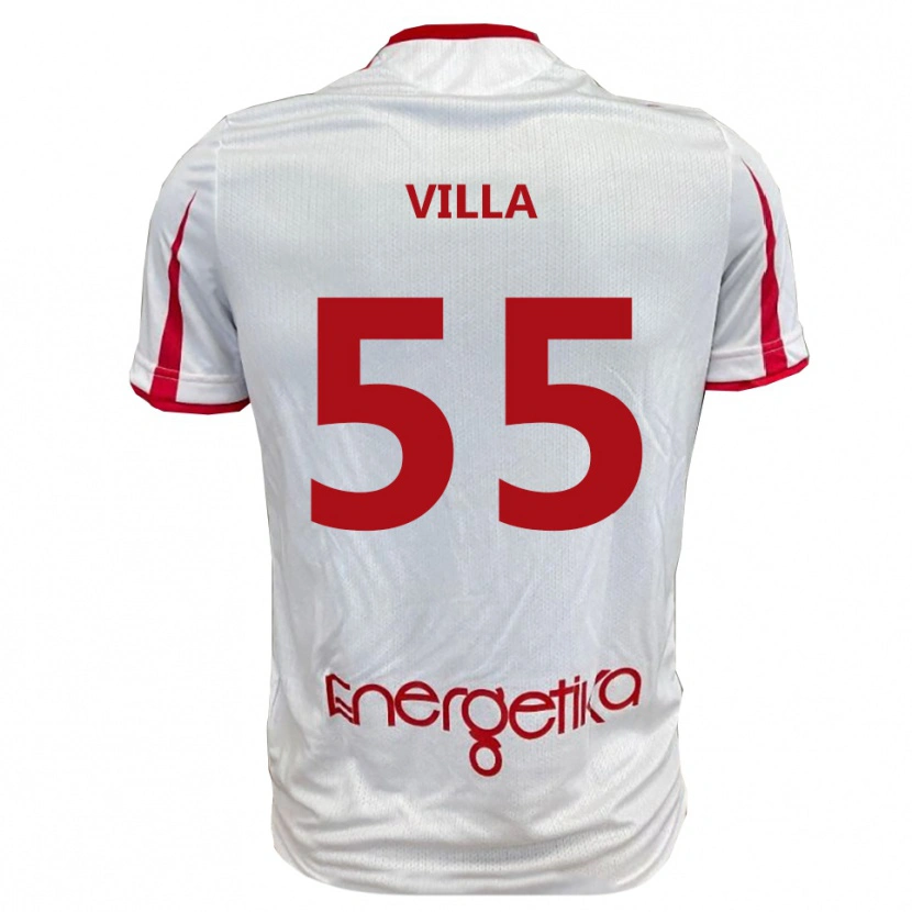 Danxen Barn Lorenzo Villa #55 Vit Röd Hemmatröja Matchtröjor 2025/26 Tröjor T-Tröja