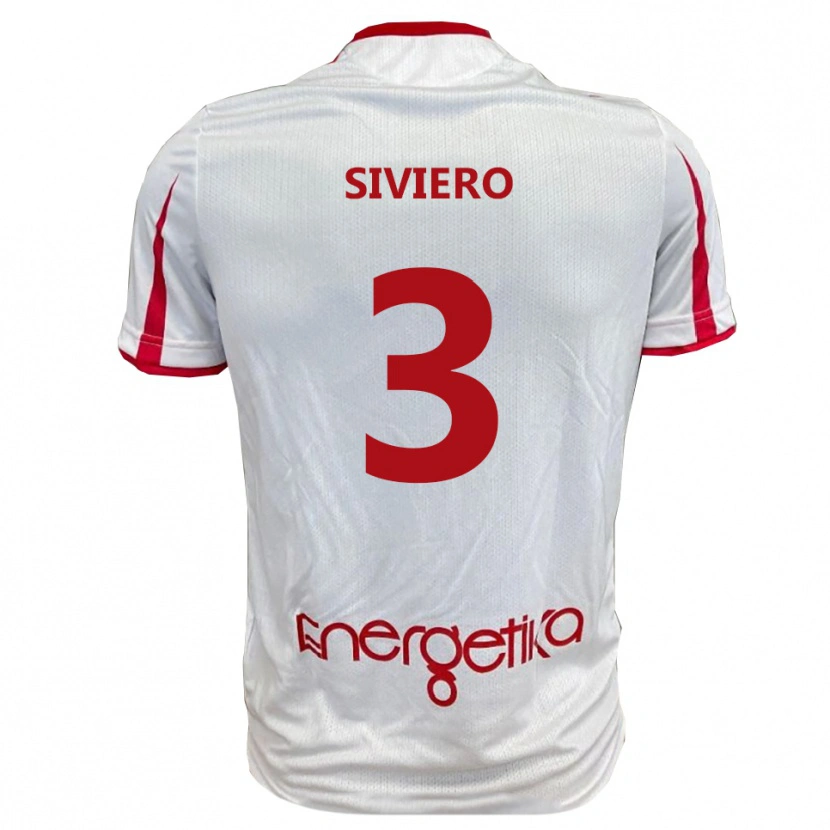 Danxen Barn Mattia Siviero #3 Vit Röd Hemmatröja Matchtröjor 2025/26 Tröjor T-Tröja