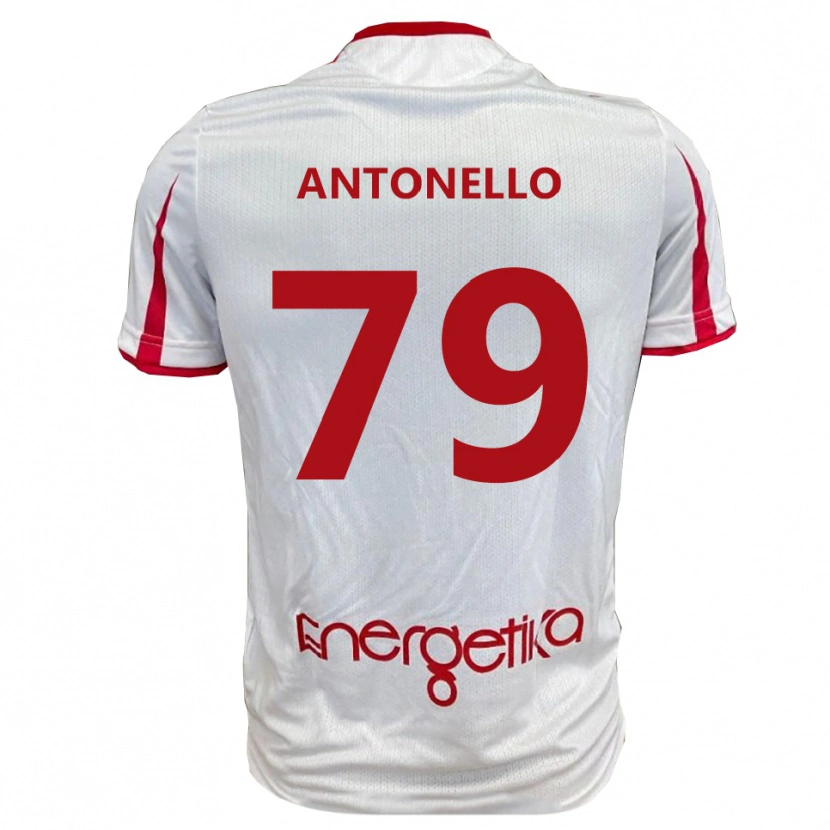 Danxen Barn Andrea Antonello #79 Vit Röd Hemmatröja Matchtröjor 2025/26 Tröjor T-Tröja