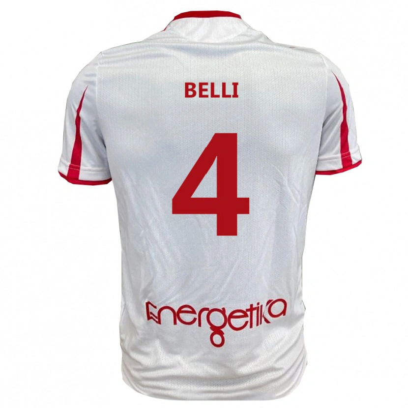 Danxen Barn Francesco Belli #4 Vit Röd Hemmatröja Matchtröjor 2025/26 Tröjor T-Tröja