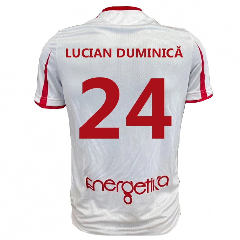 Danxen Barn Nicolae Lucian Duminică #24 Vit Röd Hemmatröja Matchtröjor 2025/26 Tröjor T-Tröja