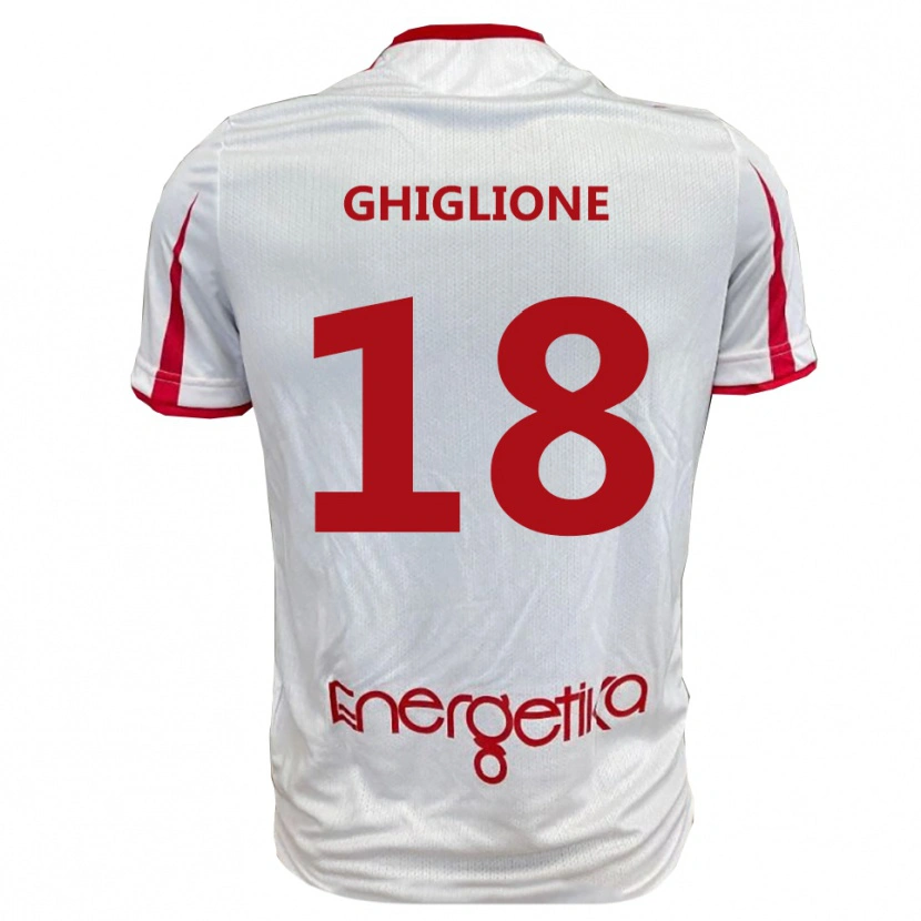 Danxen Barn Paolo Ghiglione #18 Vit Röd Hemmatröja Matchtröjor 2025/26 Tröjor T-Tröja