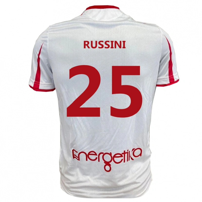 Danxen Barn Simone Russini #25 Vit Röd Hemmatröja Matchtröjor 2025/26 Tröjor T-Tröja