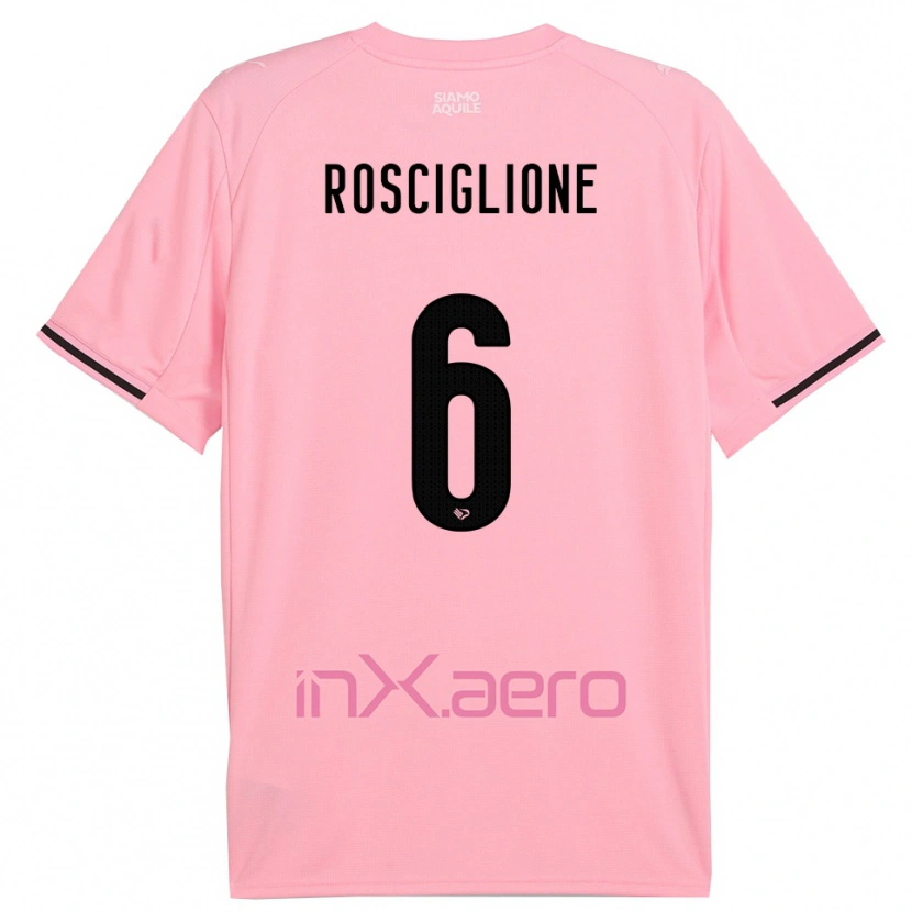 Danxen Barn Davide Rosciglione #6 Rosa Svart Hemmatröja Matchtröjor 2025/26 Tröjor T-Tröja