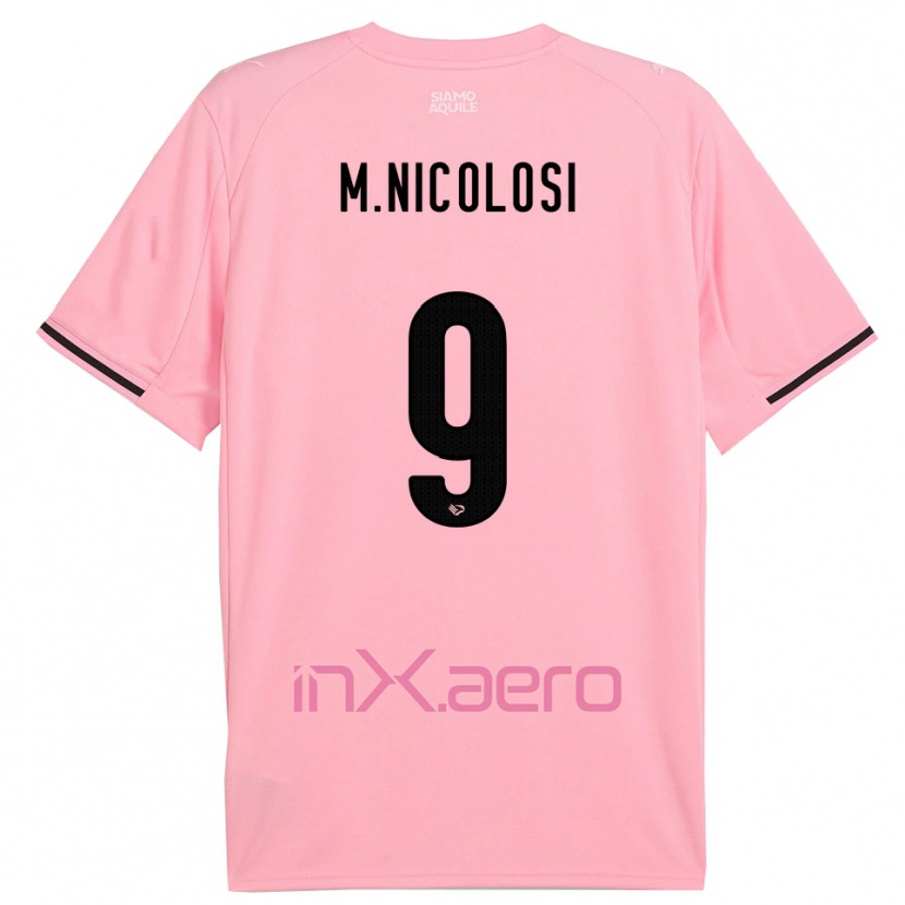 Danxen Barn Maurizio Nicolosi #9 Rosa Svart Hemmatröja Matchtröjor 2025/26 Tröjor T-Tröja