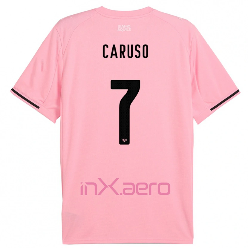 Danxen Barn Edoardo Caruso #7 Rosa Svart Hemmatröja Matchtröjor 2025/26 Tröjor T-Tröja