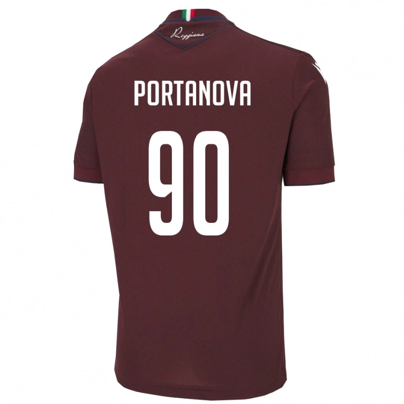 Danxen Barn Manolo Portanova #90 Bourgogne Vitt Hemmatröja Matchtröjor 2025/26 Tröjor T-Tröja
