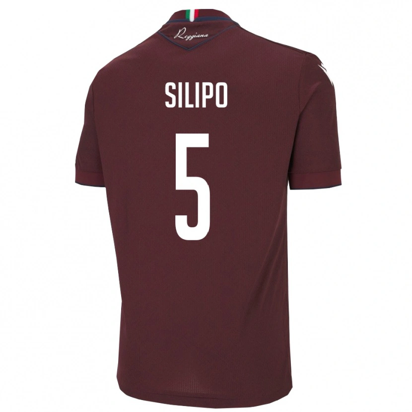 Danxen Barn Alessandro Silipo #5 Bourgogne Vitt Hemmatröja Matchtröjor 2025/26 Tröjor T-Tröja