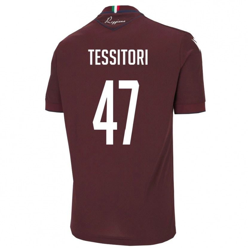Danxen Barn Matteo Tessitori #47 Bourgogne Vitt Hemmatröja Matchtröjor 2025/26 Tröjor T-Tröja