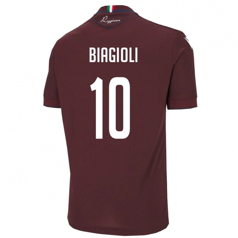 Danxen Barn Martino Biagioli #10 Bourgogne Vitt Hemmatröja Matchtröjor 2025/26 Tröjor T-Tröja
