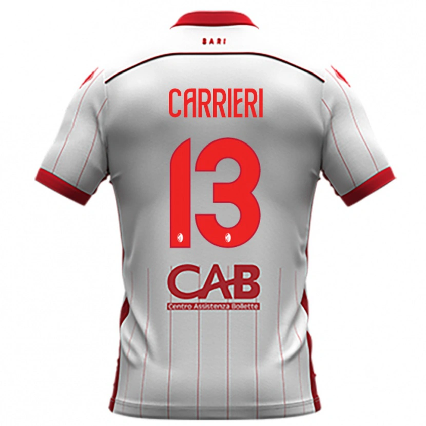 Danxen Barn Vitantonio Carrieri #13 Vit Röd Hemmatröja Matchtröjor 2025/26 Tröjor T-Tröja