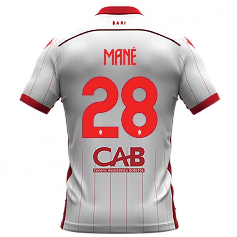 Danxen Barn Moussa Mané #28 Vit Röd Hemmatröja Matchtröjor 2025/26 Tröjor T-Tröja