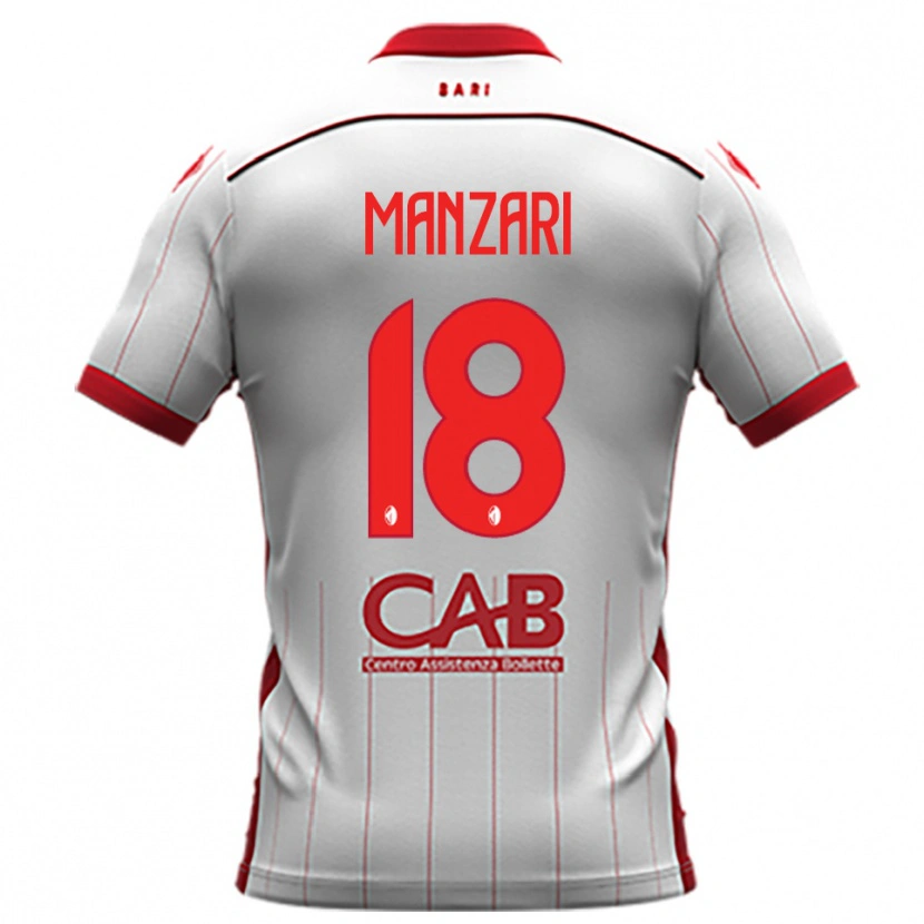 Danxen Barn Giacomo Manzari #18 Vit Röd Hemmatröja Matchtröjor 2025/26 Tröjor T-Tröja