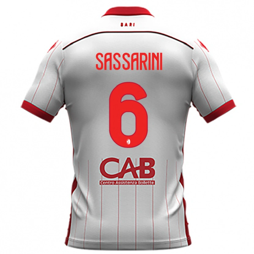 Danxen Barn Luca Sassarini #6 Vit Röd Hemmatröja Matchtröjor 2025/26 Tröjor T-Tröja