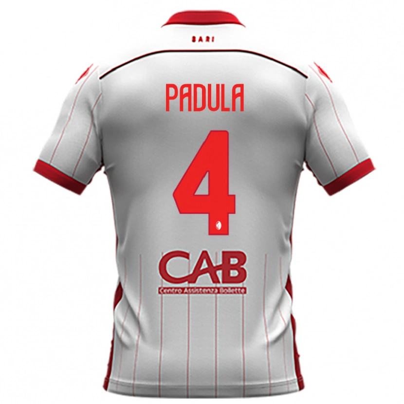 Danxen Barn Giuseppe Padula #4 Vit Röd Hemmatröja Matchtröjor 2025/26 Tröjor T-Tröja