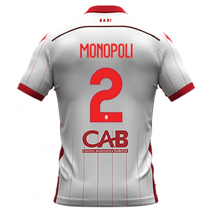 Danxen Barn Tommaso Monopoli #2 Vit Röd Hemmatröja Matchtröjor 2025/26 Tröjor T-Tröja