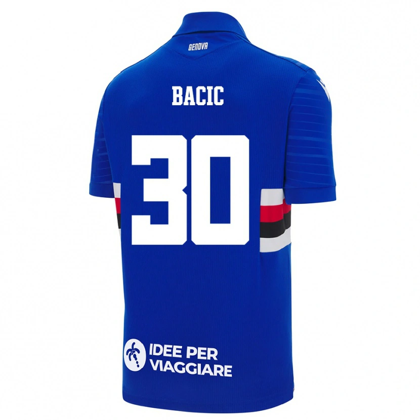 Danxen Barn Mateo Bacic #30 Blå Vit Hemmatröja Matchtröjor 2025/26 Tröjor T-Tröja