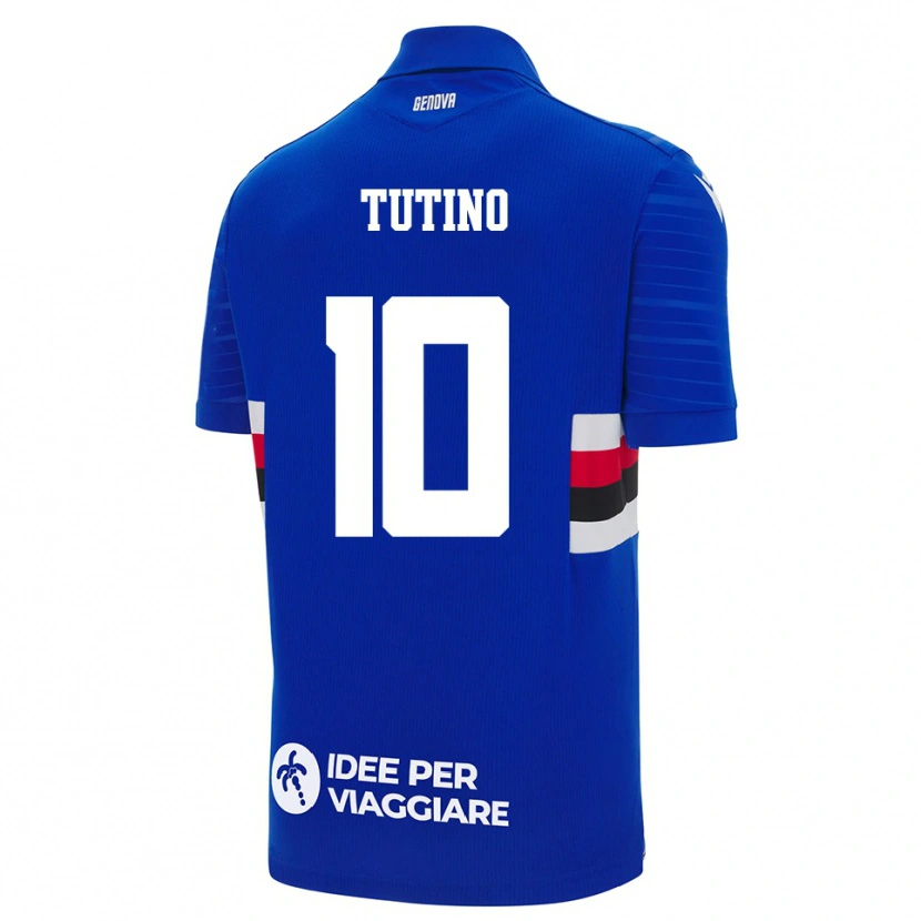 Danxen Barn Gennaro Tutino #10 Blå Vit Hemmatröja Matchtröjor 2025/26 Tröjor T-Tröja