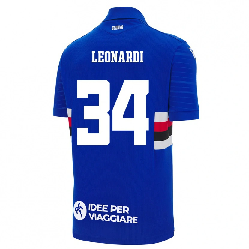 Danxen Barn Simone Leonardi #34 Blå Vit Hemmatröja Matchtröjor 2025/26 Tröjor T-Tröja