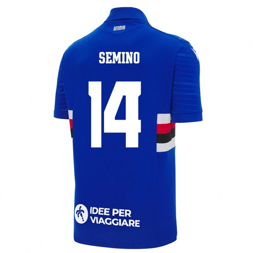 Danxen Barn Pietro Semino #14 Blå Vit Hemmatröja Matchtröjor 2025/26 Tröjor T-Tröja