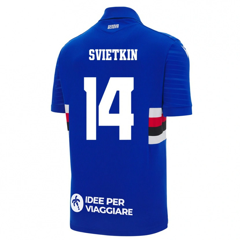 Danxen Barn Tomas Svietkin #14 Blå Vit Hemmatröja Matchtröjor 2025/26 Tröjor T-Tröja