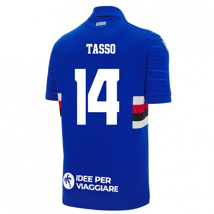 Danxen Barn Achille Tasso #14 Blå Vit Hemmatröja Matchtröjor 2025/26 Tröjor T-Tröja