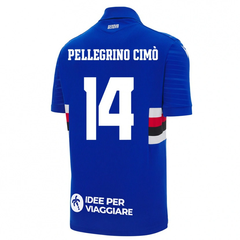Danxen Barn Giada Pellegrino Cimò #14 Blå Vit Hemmatröja Matchtröjor 2025/26 Tröjor T-Tröja
