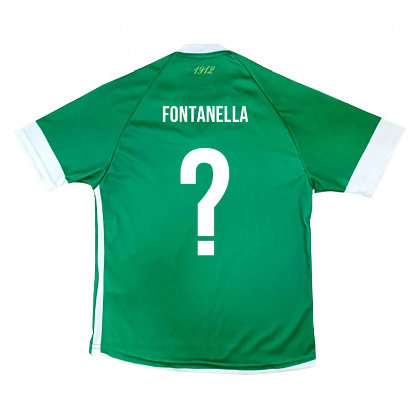 Danxen Barn Emanuele Fontanella #0 Grön Vit Hemmatröja Matchtröjor 2025/26 Tröjor T-Tröja