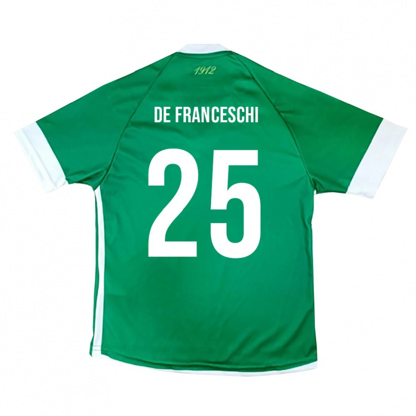 Danxen Barn Edoardo De Franceschi #25 Grön Vit Hemmatröja Matchtröjor 2025/26 Tröjor T-Tröja