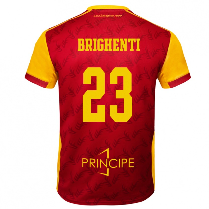 Danxen Barn Nicolò Brighenti #23 Gul Röd Hemmatröja Matchtröjor 2025/26 Tröjor T-Tröja