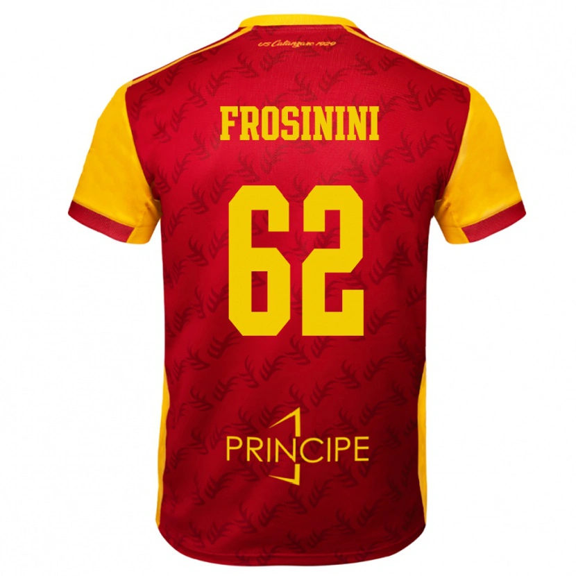 Danxen Barn Ruggero Frosinini #62 Gul Röd Hemmatröja Matchtröjor 2025/26 Tröjor T-Tröja