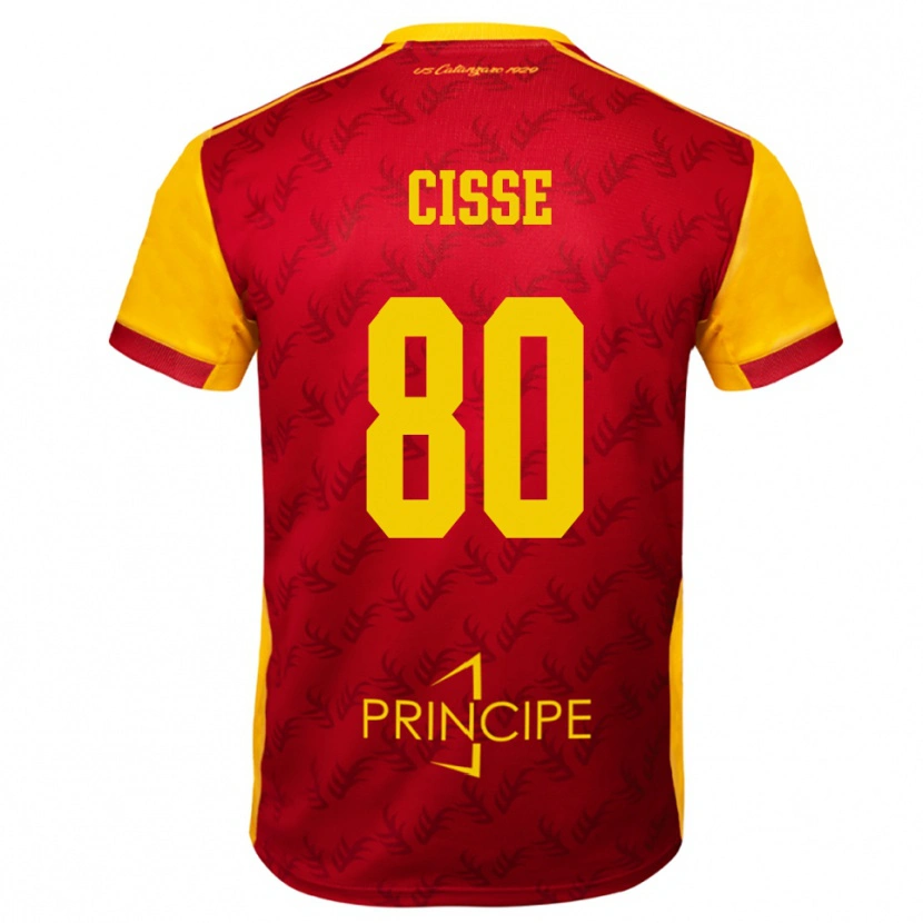 Danxen Barn Alphadjo Cissè #80 Gul Röd Hemmatröja Matchtröjor 2025/26 Tröjor T-Tröja