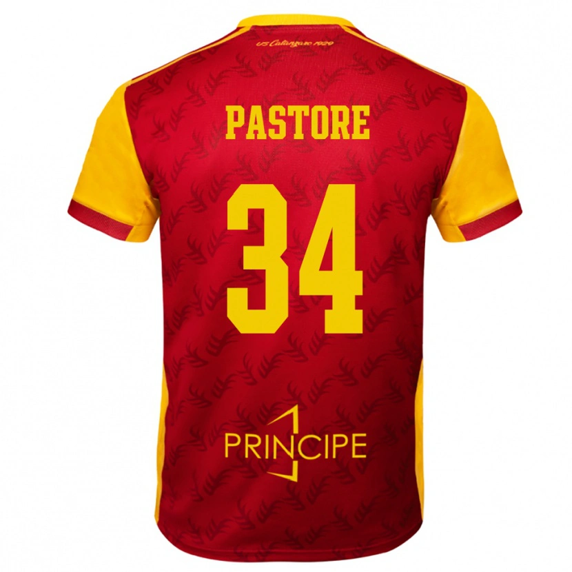 Danxen Barn Federico Pastore #34 Gul Röd Hemmatröja Matchtröjor 2025/26 Tröjor T-Tröja