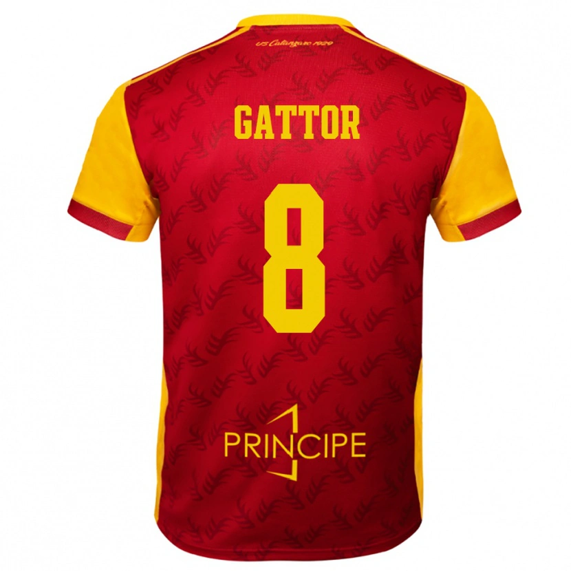 Danxen Barn Gianluca Gattor #8 Gul Röd Hemmatröja Matchtröjor 2025/26 Tröjor T-Tröja
