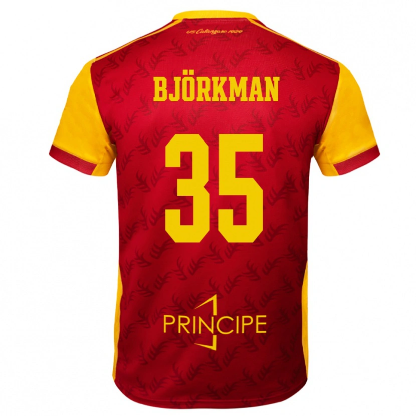 Danxen Barn Robin Björkman #35 Gul Röd Hemmatröja Matchtröjor 2025/26 Tröjor T-Tröja