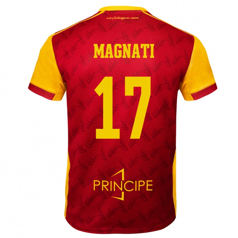Danxen Barn Francesco Magnati #17 Gul Röd Hemmatröja Matchtröjor 2025/26 Tröjor T-Tröja