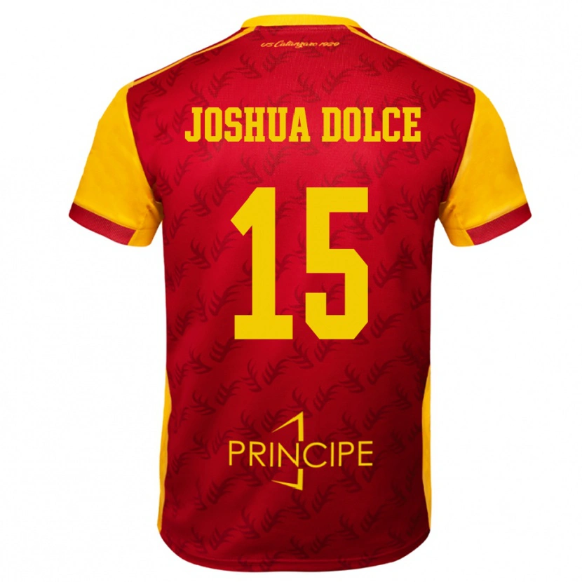 Danxen Barn Dave Joshua Dolce #15 Gul Röd Hemmatröja Matchtröjor 2025/26 Tröjor T-Tröja