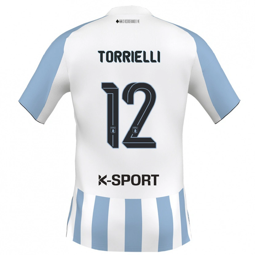 Danxen Barn Edoardo Torrielli #12 Vitt Himmelsblått Hemmatröja Matchtröjor 2025/26 Tröjor T-Tröja