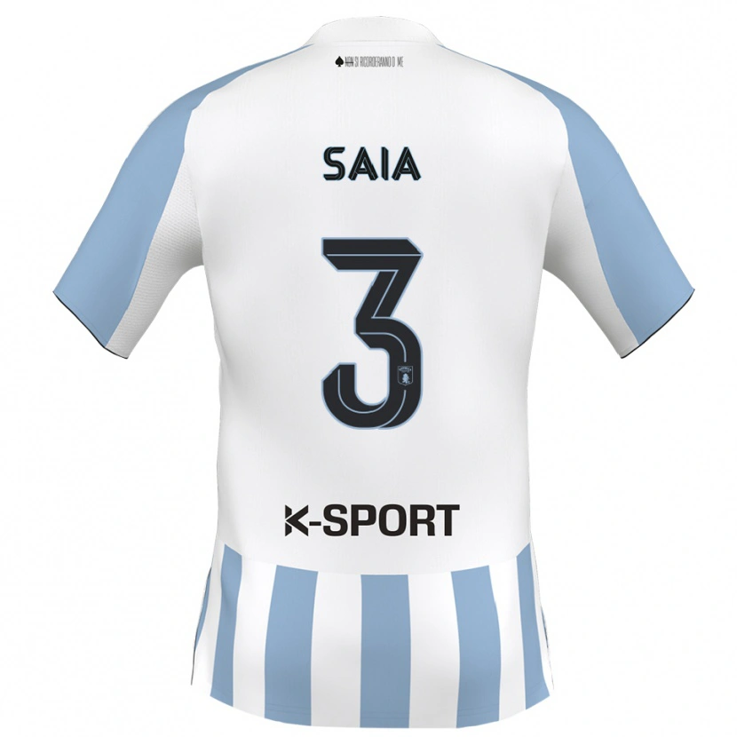 Danxen Barn Chris Saia #3 Vitt Himmelsblått Hemmatröja Matchtröjor 2025/26 Tröjor T-Tröja