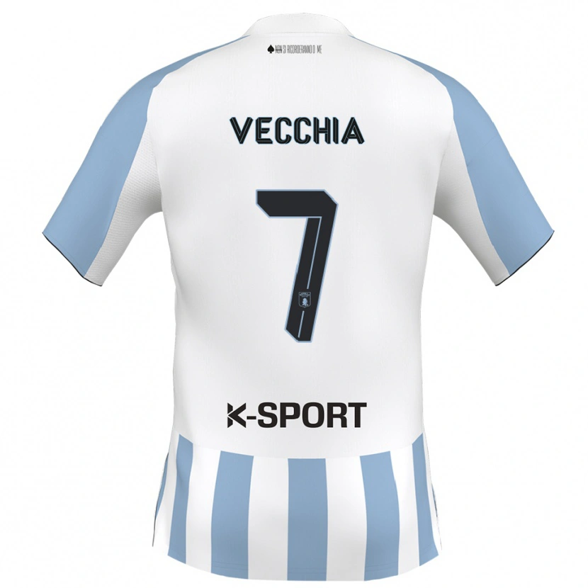 Danxen Barn Marco Dalla Vecchia #7 Vitt Himmelsblått Hemmatröja Matchtröjor 2025/26 Tröjor T-Tröja