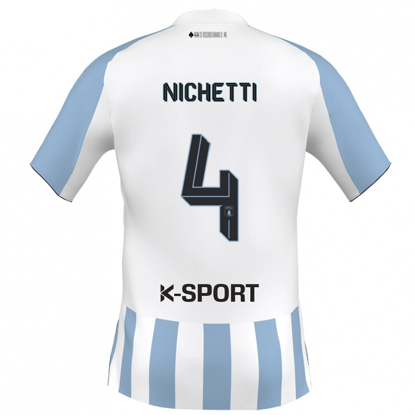 Danxen Barn Marco Nichetti #4 Vitt Himmelsblått Hemmatröja Matchtröjor 2025/26 Tröjor T-Tröja