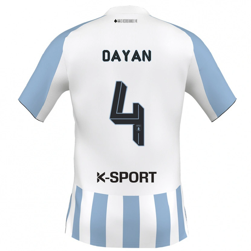 Danxen Barn Pedro Dayan #4 Vitt Himmelsblått Hemmatröja Matchtröjor 2025/26 Tröjor T-Tröja