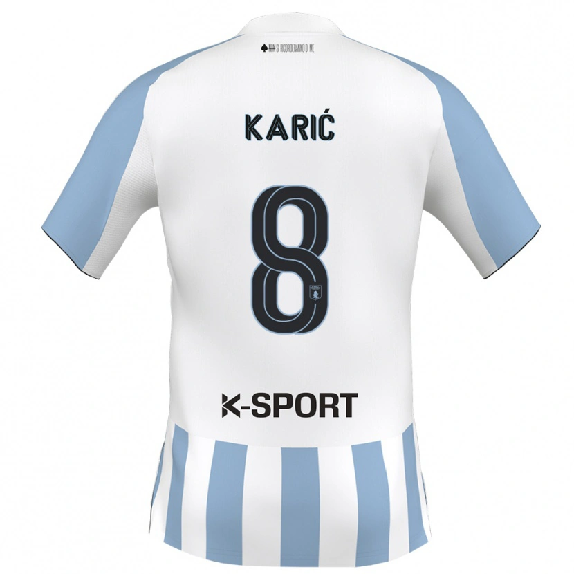 Danxen Barn Nermin Karić #8 Vitt Himmelsblått Hemmatröja Matchtröjor 2025/26 Tröjor T-Tröja